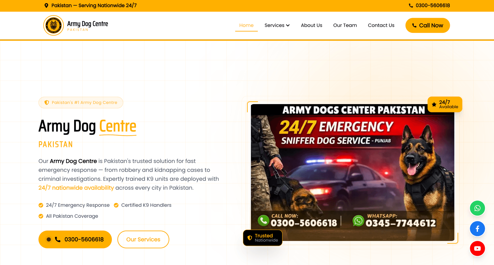 Army Dog Centre Pakistan — Security Services Platform